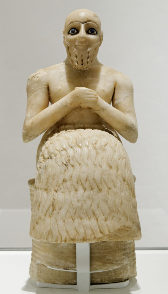 Ancient Sumerian Statue With Blue Eyes