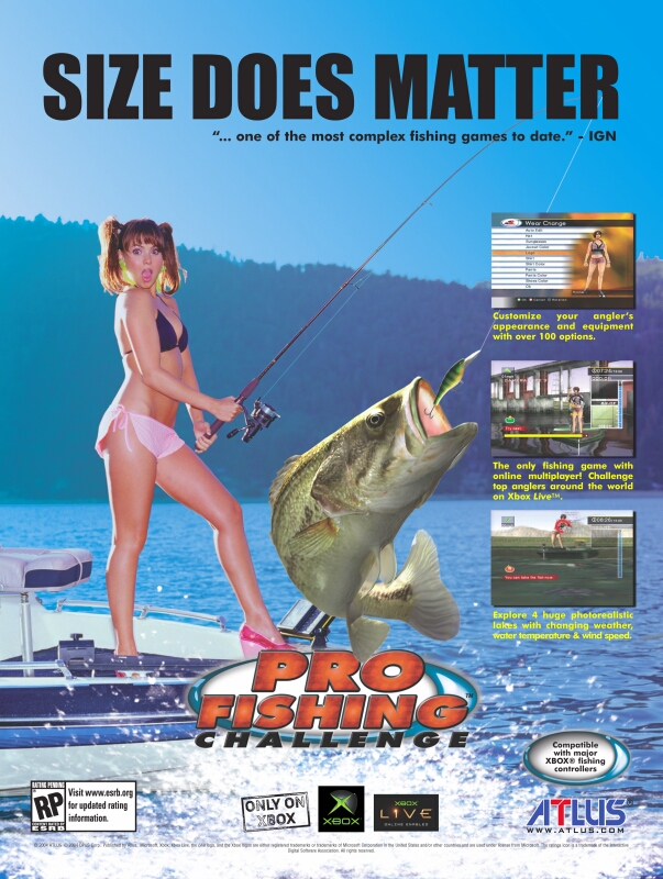 Pro Fishing Challenge retro video game ad
