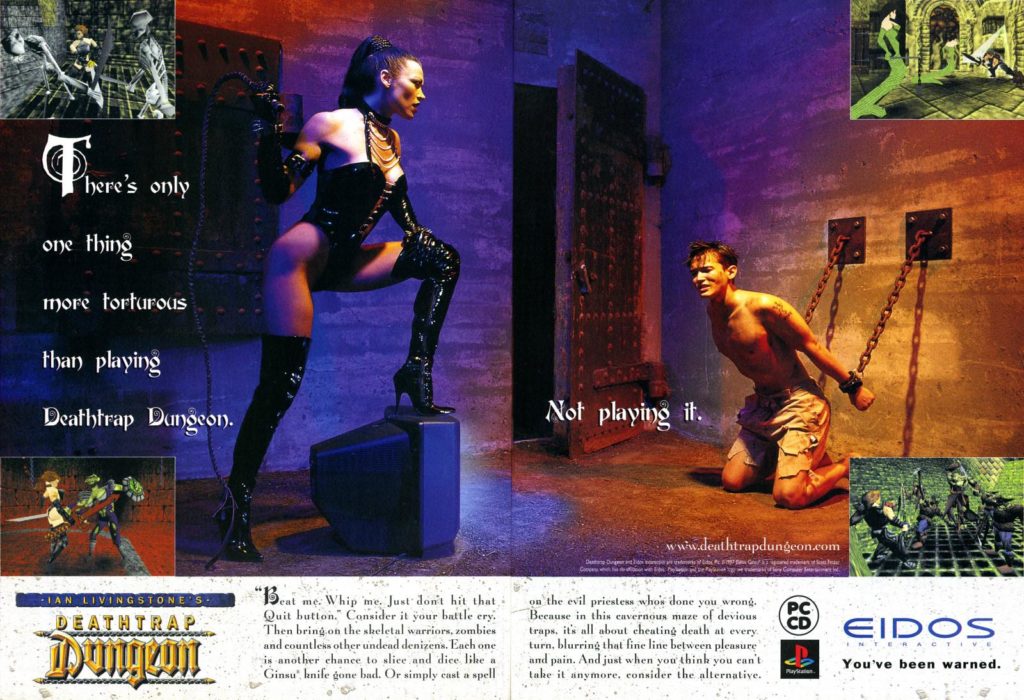 Deathrap Dungeon retro video game ad
