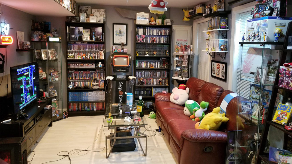 vintage game system living room