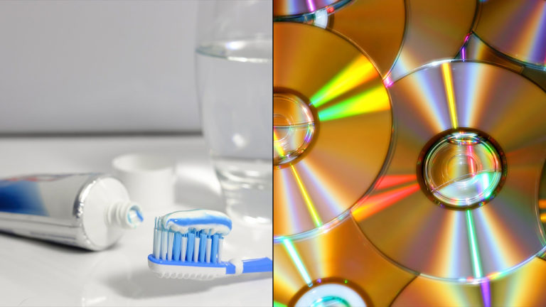 clean disk with toothpaste clean disk with toothpaste
