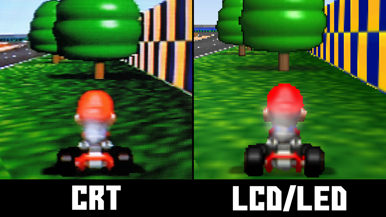Mario Kart 64 emulation vs CRT